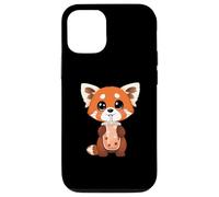 Carcasa para iPhone 12/12 Pro Dulce Panda Rojo le Gusta el té de Burbujas