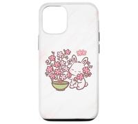 Carcasa para iPhone 12/12 Pro Easter Bunny Pink Sakura Flower Cute Japanese Cherry Blossom