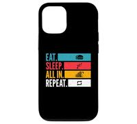 Carcasa para iPhone 12/12 Pro Eat Sleep con mentalidad de Juego de póker repetido y motivación