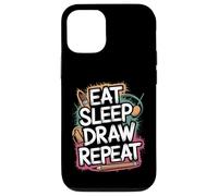 Carcasa para iPhone 12/12 Pro Eat Sleep Draw Repeat Pintor Artista Arte