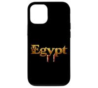 Carcasa para iPhone 12/12 Pro Egipto Pirámides Oro Tipografía Diseño Vintage para Hombres Niñas
