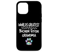 Carcasa para iPhone 12/12 Pro El Mejor bichón Friso del Mundo con Estampado de Pata de Abuela con Estampado de Pata de Perro Love