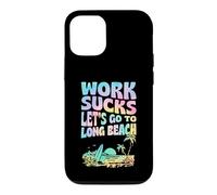 Carcasa para iPhone 12/12 Pro El Trabajo apesta Vamos a IR a Long Beach California Floral Surf