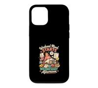 Carcasa para iPhone 12/12 Pro El Weekend Empieza Miercoles Divertido Diseño Gato
