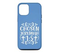 Carcasa para iPhone 12/12 Pro Elegido Jeremías 1:5 Fe Cristiana con Letras a Mano
