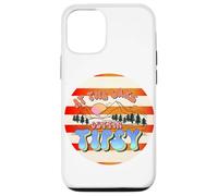 Carcasa para iPhone 12/12 Pro En el Lago, emborrachándose, Retro, de los 70, Mountain Sunset Camping