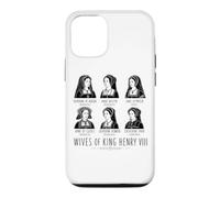 Carcasa para iPhone 12/12 Pro Esposas del Rey Enrique VIII Line Art Impresión Negra