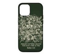 Carcasa para iPhone 12/12 Pro Esther Cuatro Catorce Fe Cristiana Corona Floral Reina
