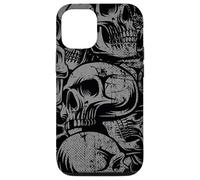 Carcasa para iPhone 12/12 Pro Estilo 90s Gris Negro Cráneos Tatuaje Tradicional Americano