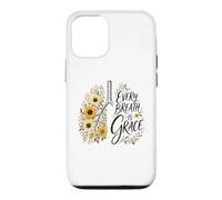 Carcasa para iPhone 12/12 Pro Every Breath Is Grace Boho Floral Pulmones Girasoles de otoño