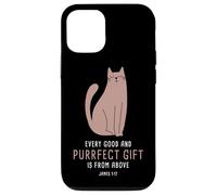 Carcasa para iPhone 12/12 Pro Every Good & Purrfect (Gift) is from Above - James 1:17 Cat