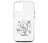 Carcasa para iPhone 12/12 Pro Explorador cósmico delfín Sonriente con Planetas y Estrellas