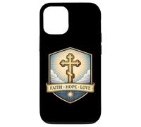 Carcasa para iPhone 12/12 Pro Fe Esperanza Amor Cristiano Ortodoxo Floral Jesucristo Dios