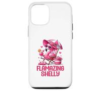 Carcasa para iPhone 12/12 Pro Flamazing Shelly Pink Flamingo Tropical Beach Trip Mujer