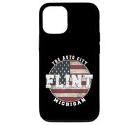 Carcasa para iPhone 12/12 Pro Flint Michigan, Bandera Americana Vintage