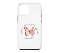 Carcasa para iPhone 12/12 Pro Flourish Where God Plants You Floral Butterfly Salmo Bible