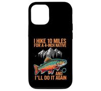 Carcasa para iPhone 12/12 Pro Fly Fishing Brook Trout Hiker Blue Line Native