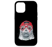 Carcasa para iPhone 12/12 Pro Foca Divertida con Gafas Rojas y Estilo Marino