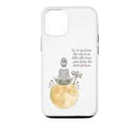 Carcasa para iPhone 12/12 Pro Frase Alla Luna Porta Fortuna Ilustración Acuarela