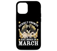 Carcasa para iPhone 12/12 Pro Funny Champagne Birthday Gnomes For Women Are Born In March