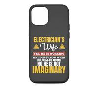 Carcasa para iPhone 12/12 Pro Funny Electricians Wife Yes He's Working