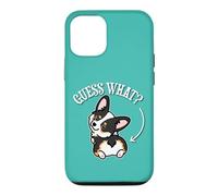 Carcasa para iPhone 12/12 Pro Funny Girl Kawaii Guess What Butt Black Tricolor Corgi Lover
