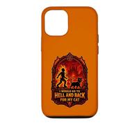 Carcasa para iPhone 12/12 Pro Funny Halloween I'D IR AL Infierno Y Volver para MI Gato