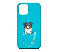 Carcasa para iPhone 12/12 Pro Funny Kawaii Pocket Tri Color Australian Shepherd Dog Lover