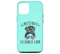 Carcasa para iPhone 12/12 Pro Funny Messy Bun Saying For New Mama and Leopard Mom