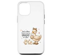 Carcasa para iPhone 12/12 Pro Funny Mom Just a Mom Trying to Keep Her Ducks Humor