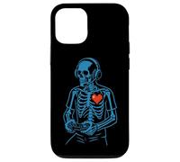 Carcasa para iPhone 12/12 Pro Funny Skeleton Gamer Pixel Heart Retro Consola Gaming Humor