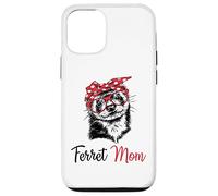 Carcasa para iPhone 12/12 Pro Funny Womens Girls Glasses Bandana Mom Ferret Lover