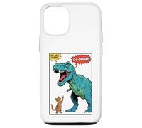 Carcasa para iPhone 12/12 Pro Gato Dedo Medio T-Rex Dinosaurio Pop Art Tiranosaurio