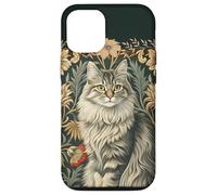 Carcasa para iPhone 12/12 Pro Gato Maine Coon Vintage Estilo William Morris