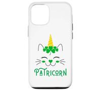 Carcasa para iPhone 12/12 Pro Gato Unicornio irlandés Lil Miss Caticorn Green para el Día de San Patricio
