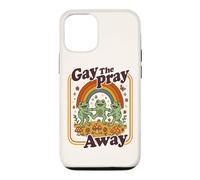 Carcasa para iPhone 12/12 Pro Gay The Pray Away | Lindo Divertido Queer Frogs Rainbow Retro