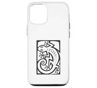 Carcasa para iPhone 12/12 Pro Gecko Linocut Style Minimalista Animal Art