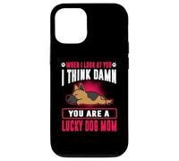 Carcasa para iPhone 12/12 Pro German Shepherd You Are A Lucky Dog Mom Funny Puppy Dogs