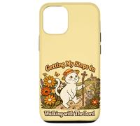 Carcasa para iPhone 12/12 Pro Getting My Steps in Walking with The Lord Christian Cat