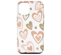 Carcasa para iPhone 12/12 Pro Girly Coquette Cute Pink Heart Sage Green Hearts Valentines