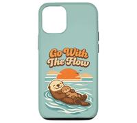 Carcasa para iPhone 12/12 Pro Go with The Flow Sea Otter Retro Animal