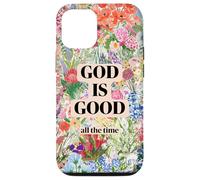 Carcasa para iPhone 12/12 Pro God Is Good Christian Wildflower Primavera Flor Flor Fe