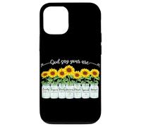 Carcasa para iPhone 12/12 Pro God Says You Are Girasol Mason Jar Christian Religious