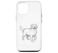 Carcasa para iPhone 12/12 Pro Golden Retriever Dog Minimalista Dibujado A Mano Sketch Art
