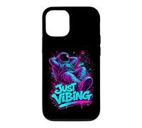 Carcasa para iPhone 12/12 Pro Gráfico de Astronauta Morado y Verde Azulado Just Vibing para Hombre
