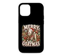 Carcasa para iPhone 12/12 Pro Gráfico navideño Retro de Farm Goat Merry Goatmas