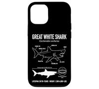 Carcasa para iPhone 12/12 Pro Gran Tiburón Blanco Anatomía Océano