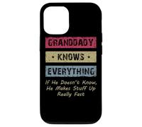 Carcasa para iPhone 12/12 Pro Granddaddy Knows Everything Humor Saying Retro Grandpa