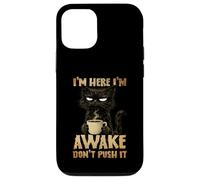 Carcasa para iPhone 12/12 Pro Grumpy Black Cat Coffee, Estoy Despierto, no Mejora su Estado de ánimo por la mañana