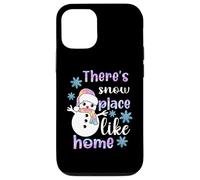 Carcasa para iPhone 12/12 Pro Hay un Lugar de Nieve como el hogar Muñeco de Nieve Pastel Vacaciones